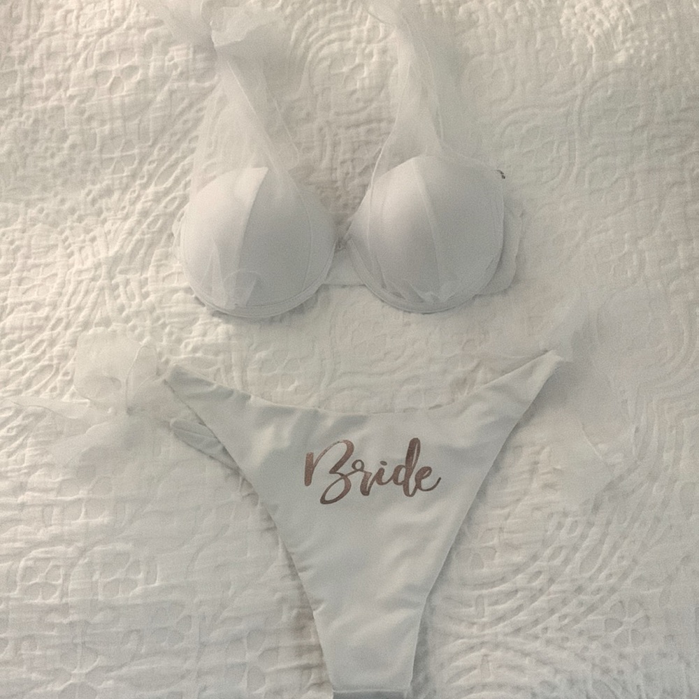 Bridal / bachelorette white tulle bikini